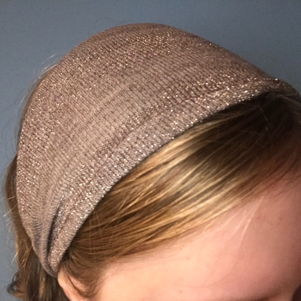Knit fabric muted purple headband, head scarf